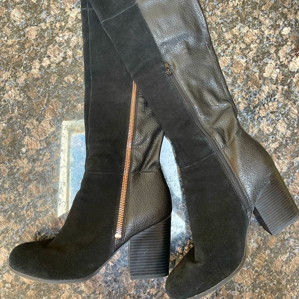 Bar iii suede knee high boots
